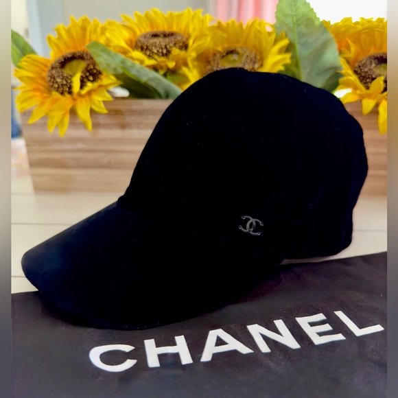 CHANEL Accessories - Chanel Velvet Baseball Cap / Hat